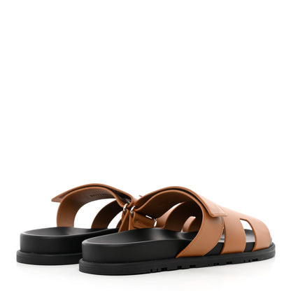 Hermes Calfskin Mens Chypre Sandals 44 Gold 4 of 12