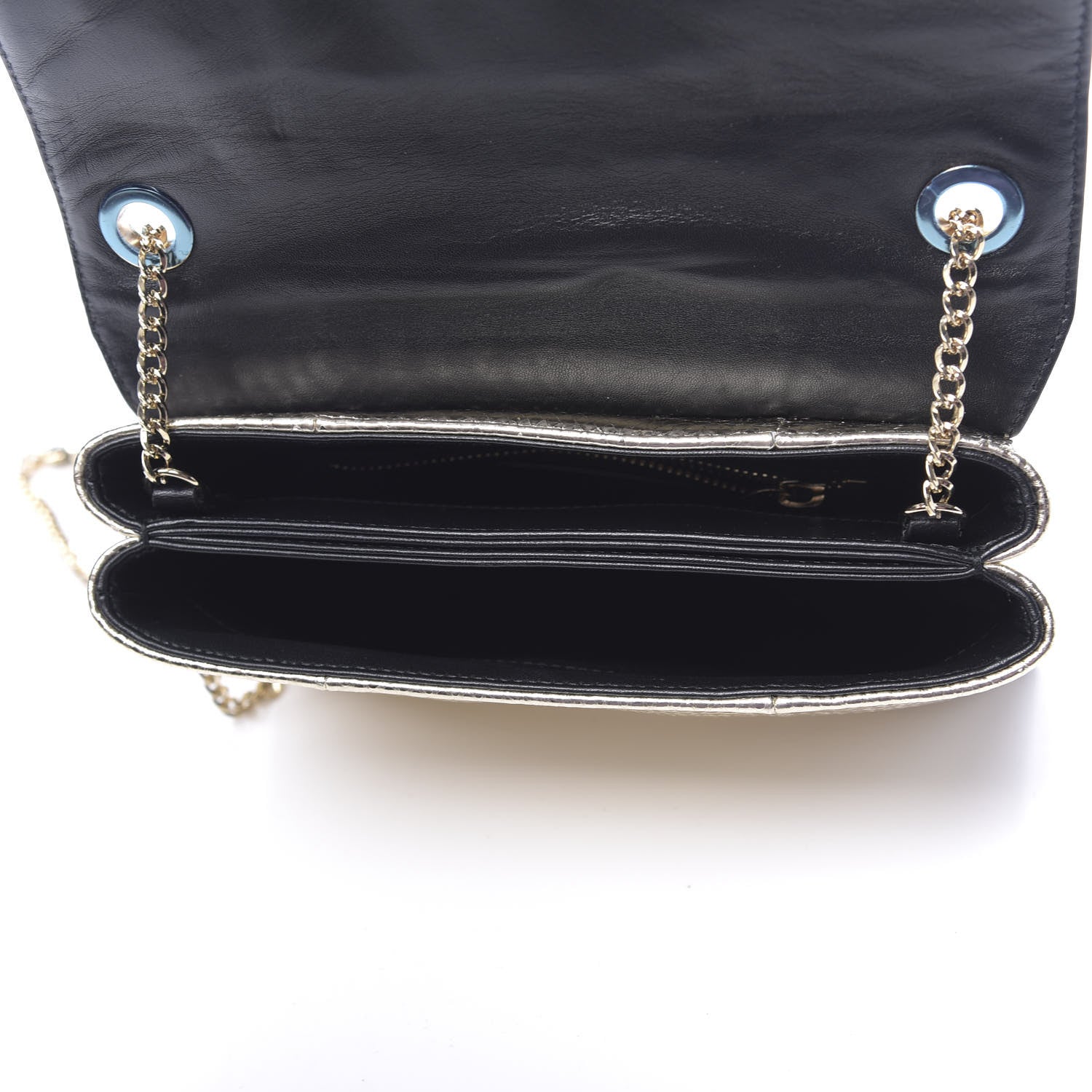 Lanvin Metallic Snakeskin Mini Sugar Flap Shoulder Bag Gold 5 of 9
