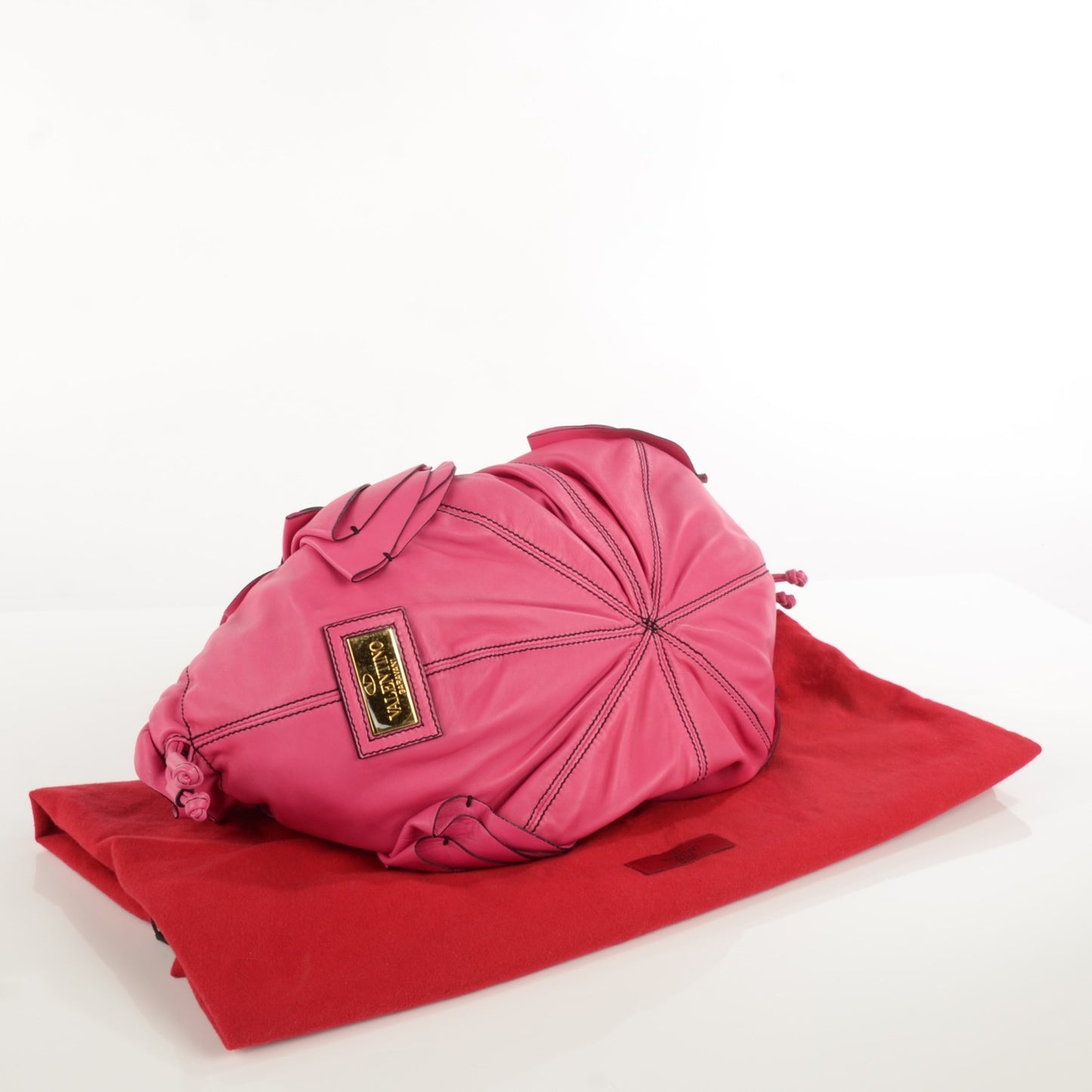 Nappa Ruffle Idylle Tote Fuchsia
