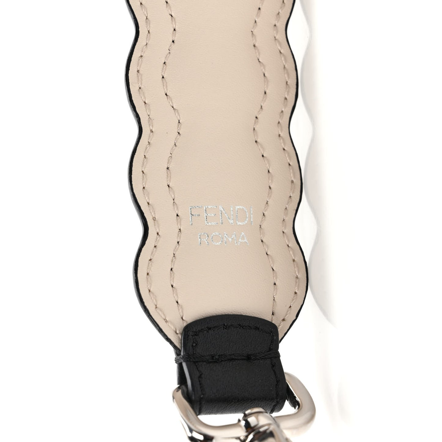 Calfskin Pearl Embellished Mini Strap You Black Camelia