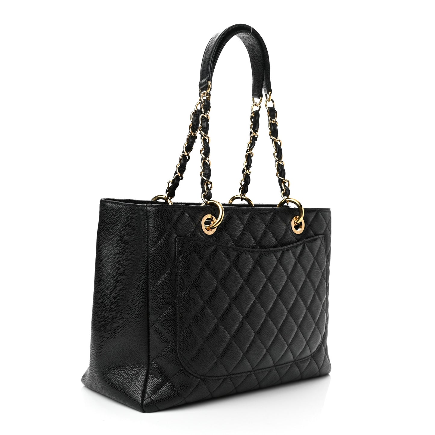 Caviar Quilted Grand Shopping Tote GST Black