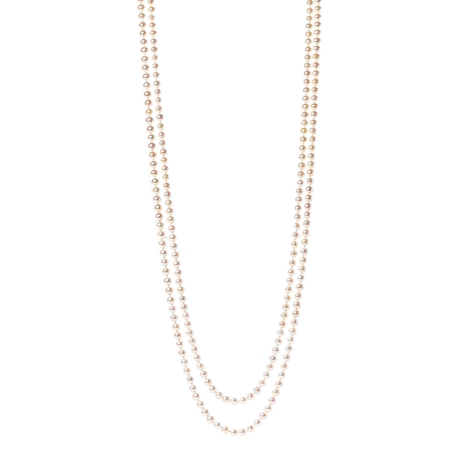 Tiffany Sterling Silver Pearl 6.5-7mm Ziegfeld Strand Necklace 84" 1 of 5