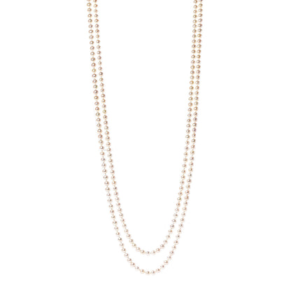 Tiffany Sterling Silver Pearl 6.5-7mm Ziegfeld Strand Necklace 84" 1 of 5