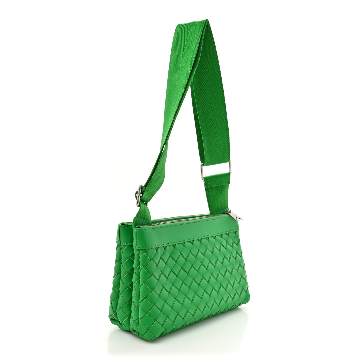 Nappa Intrecciato Duo Shoulder Bag Parakeet
