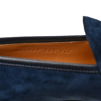 Gucci Suede Horsebit Womens Jordaan Loafers 36.5 Blue 8 of 9