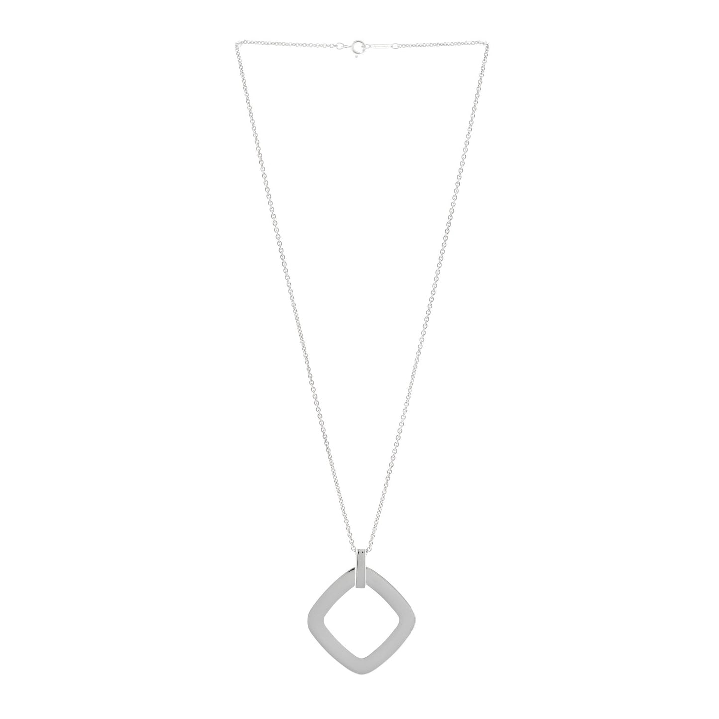 Sterling Silver 1837 Open Square Pendant Necklace