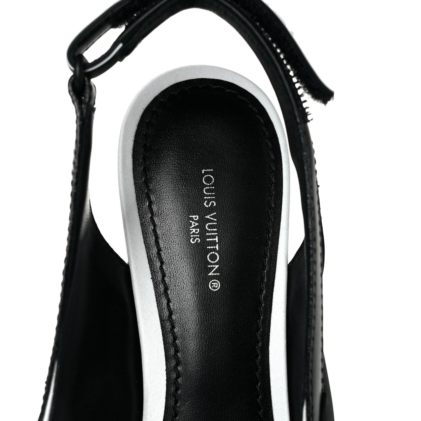 Calfskin Archlight Slingback Pumps 37 Black White