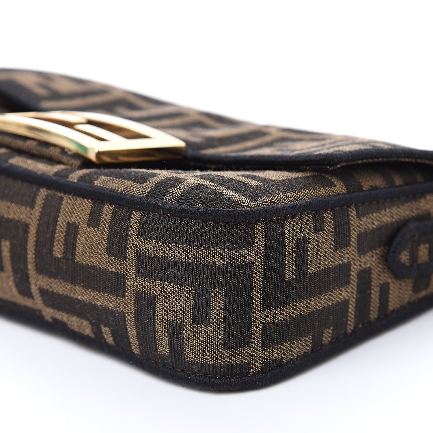 Fendi Fabric Jacquard FF 1974 Mini Baguette Tobacco Moro Black 9 of 9