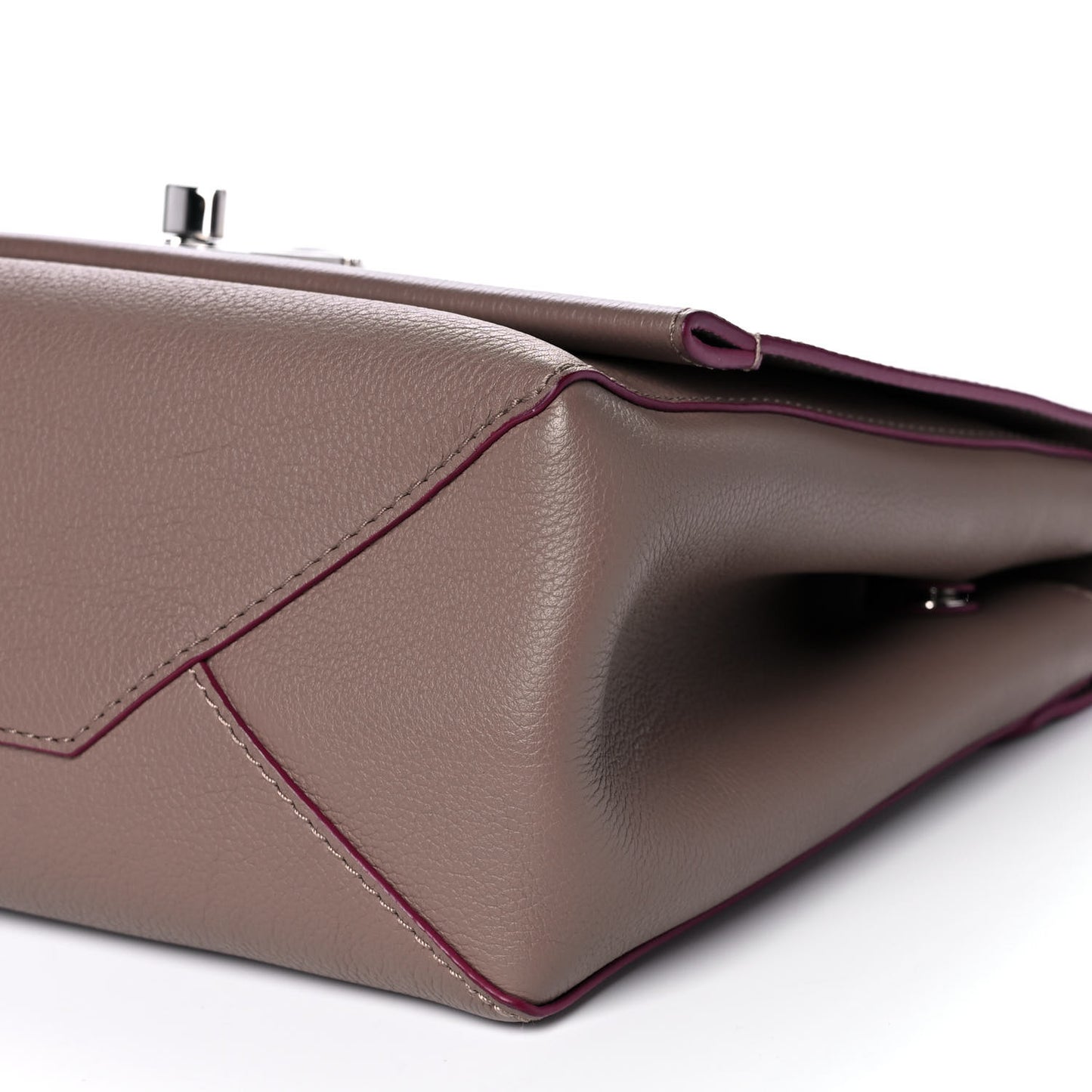 Soft Calfskin Lockme II Top Handle Taupe Glace