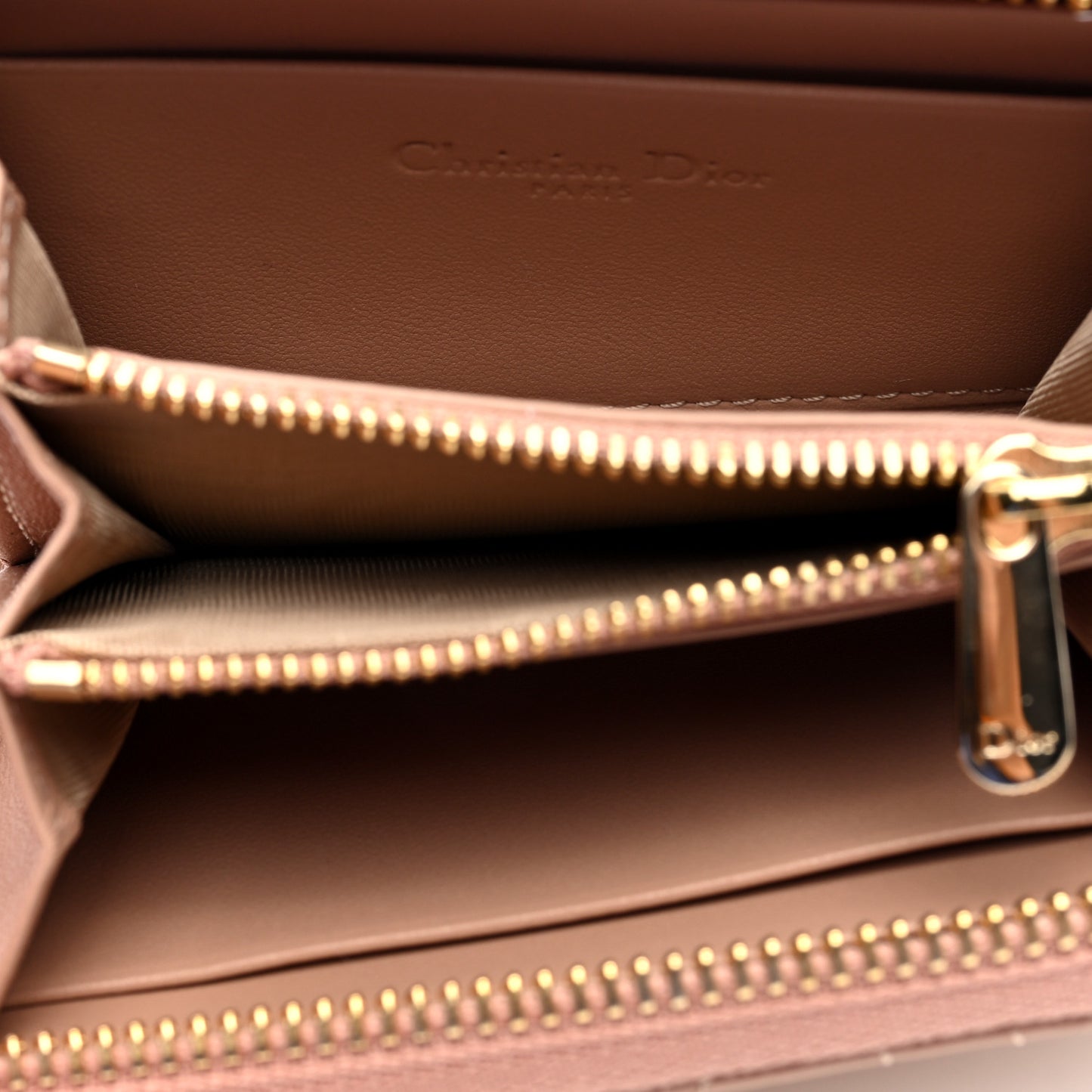 Lambskin Cannage Small Lady Dior Voyageur Coin Purse Rose Des Vents