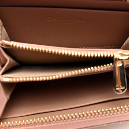 Christian Dior Lambskin Cannage Small Lady Dior Voyageur Coin Purse Rose Des Vents 5 of 6