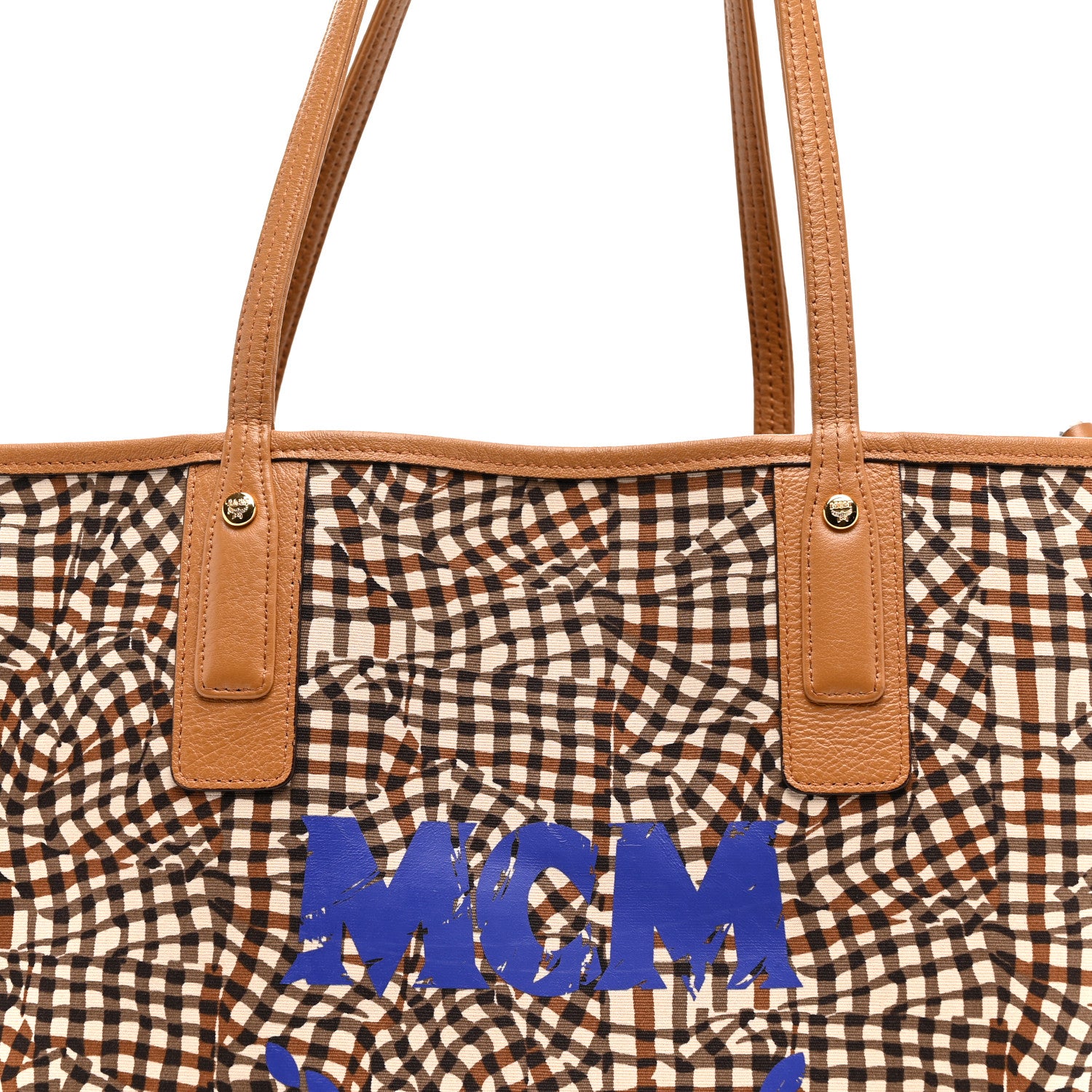 MCM Visetos Medium Liz Reversible Shopper Tote Cognac 14 of 18