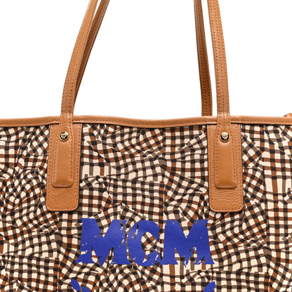 MCM Visetos Medium Liz Reversible Shopper Tote Cognac 14 of 18