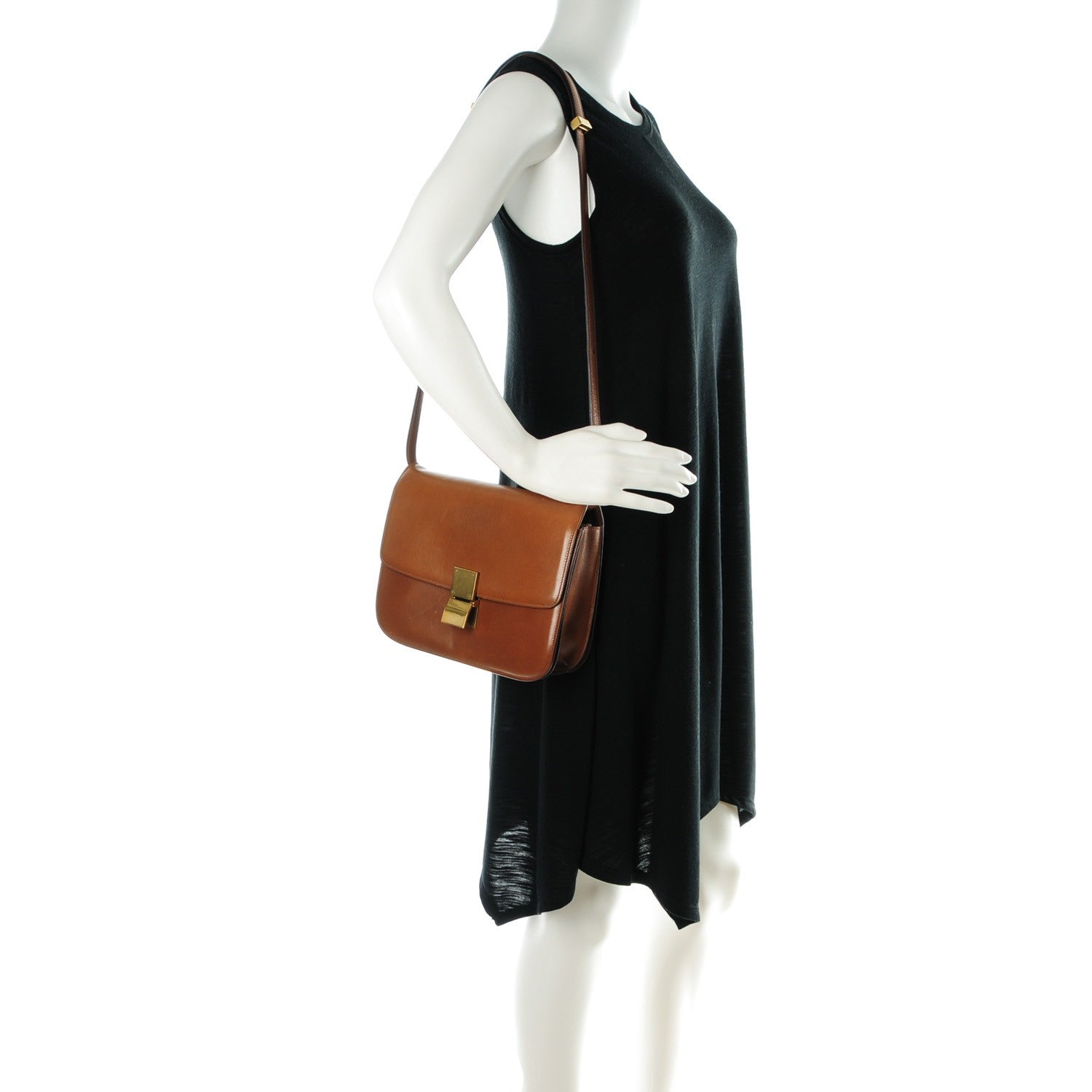 Celine Box Calfskin Medium Classic Box Flap Bag Camel 2 of 7
