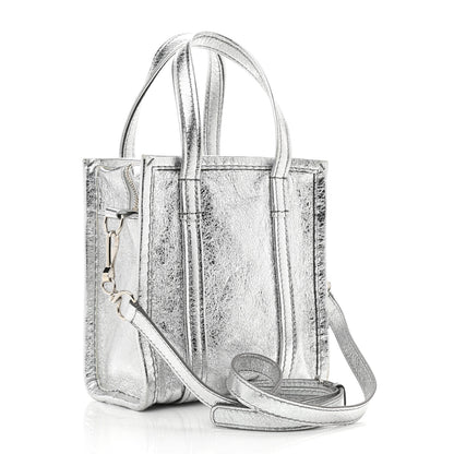 Balenciaga Metallic Calfskin XXS Bazar Shopper Tote Silver Hardware 3 of 10