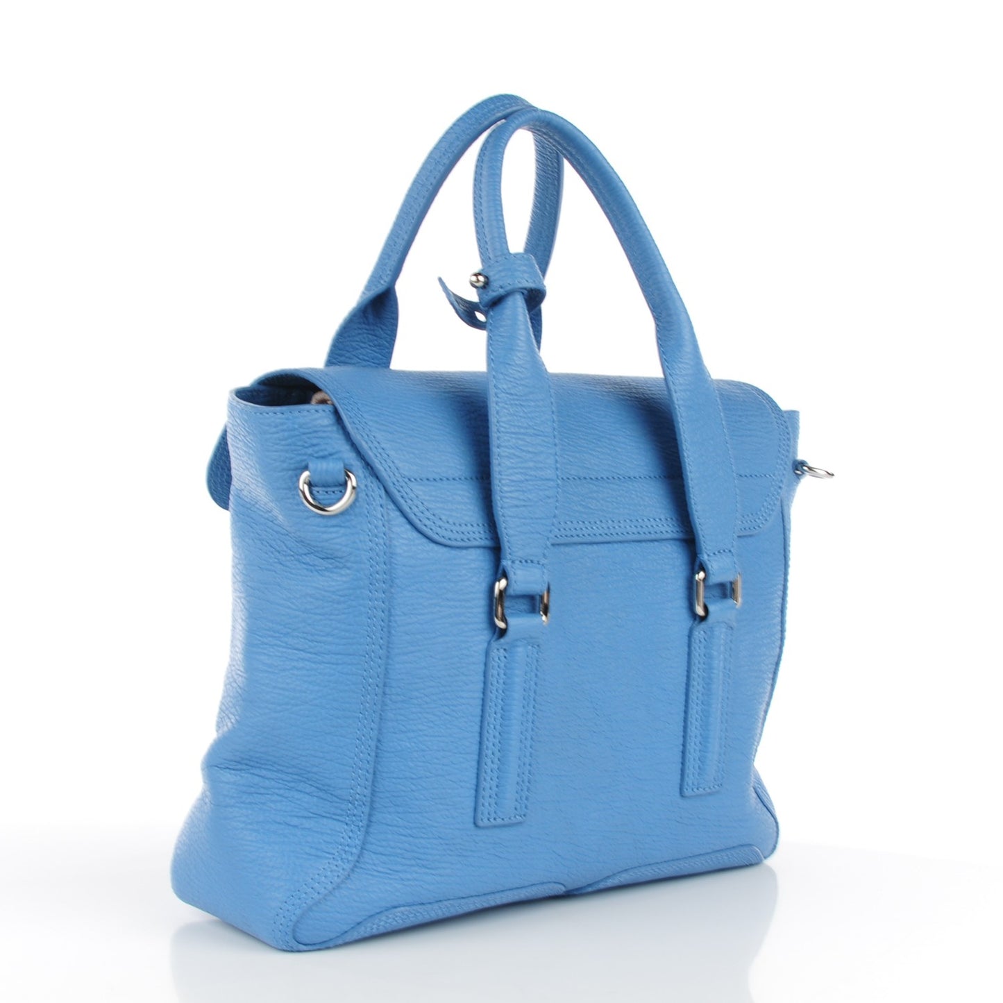 3.1 Textured Calfskin Medium Pashli Satchel Memphis Blue