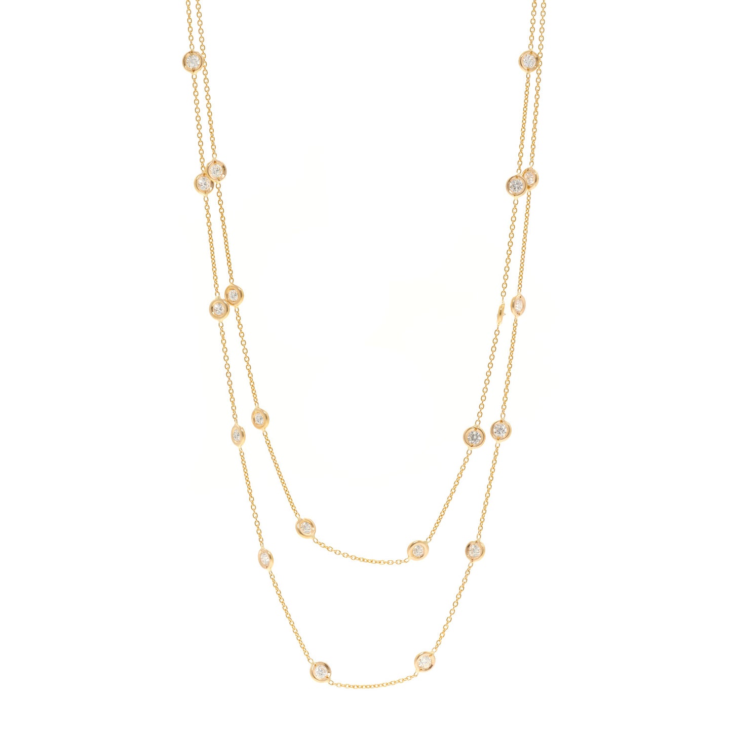 18K Rose Gold Diamond 4.25ctw Diamonds By The Inch Twenty-Five Station Necklace