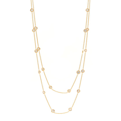 Roberto Coin 18K Rose Gold Diamond 4.25ctw Diamonds By The Inch Twenty-Five Station Necklace 1 of 4