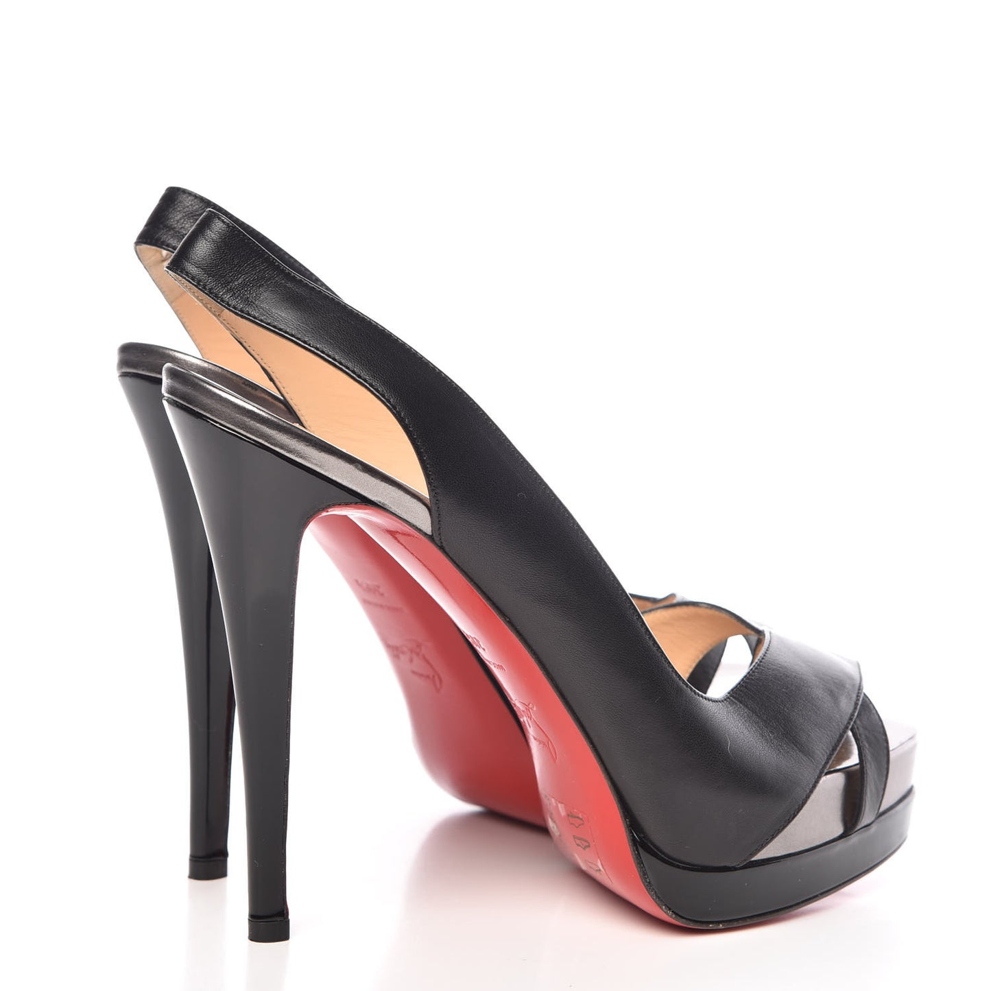 Nappa Patent Very Croise 140 Sandals 39.5 Black Pewter
