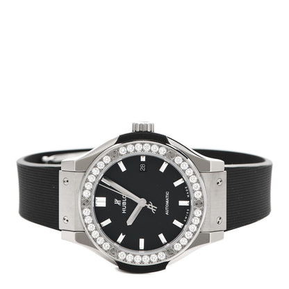 Hublot Titanium Rubber Diamond Bezel 33mm Classic Fusion Automatic Watch Black 582.NX.1170.RX.1204 2 of 5