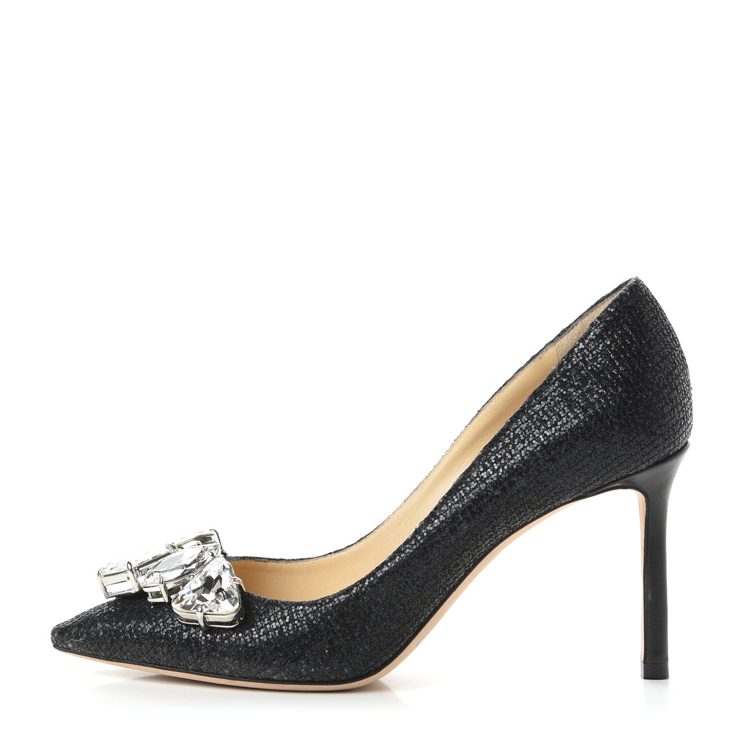 Jimmy Choo Glitter Crystal Marvel 85 Pumps 36.5 Black 1 of 7
