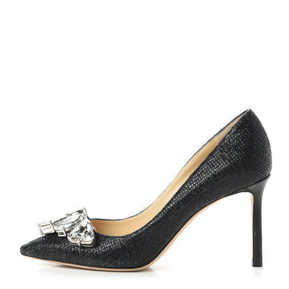 Jimmy Choo Glitter Crystal Marvel 85 Pumps 36.5 Black 1 of 7