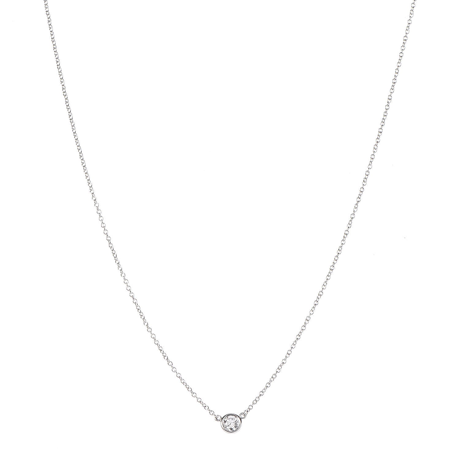 Tiffany Platinum Diamond .21ct Elsa Peretti Diamonds by the Yard Pendant Necklace 1 of 9