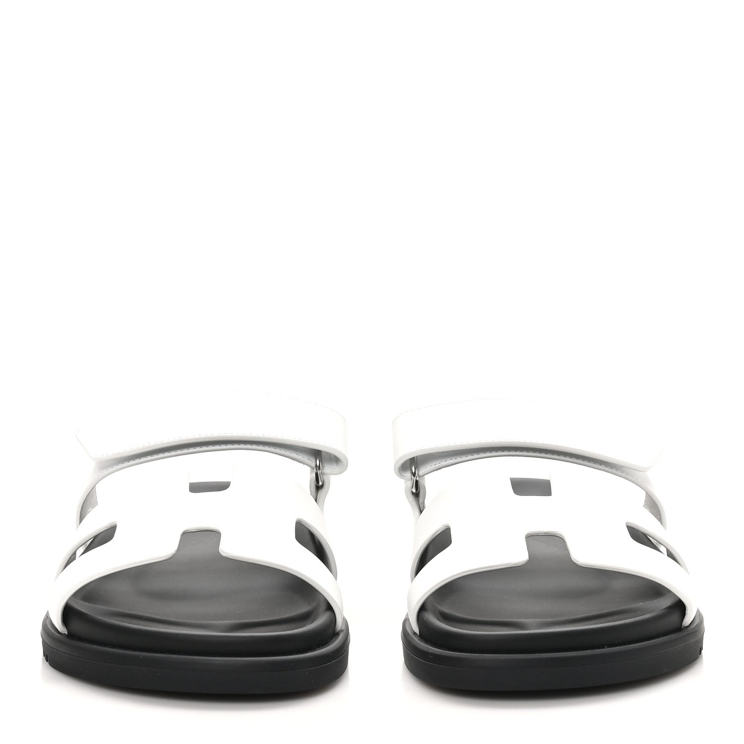 Hermes Calfskin Womens Chypre Sandals 37 White 3 of 10