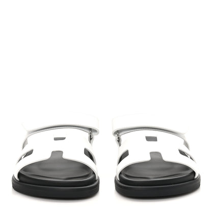 Hermes Calfskin Womens Chypre Sandals 37 White 3 of 10