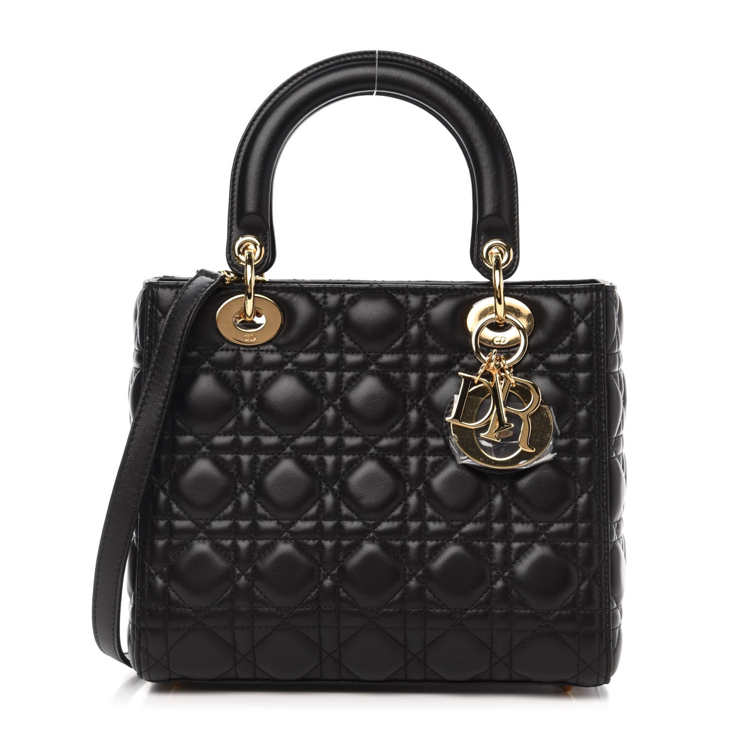 Christian Dior Lambskin Cannage Medium Lady Dior Black 1 of 13