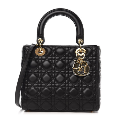 Christian Dior Lambskin Cannage Medium Lady Dior Black 1 of 13
