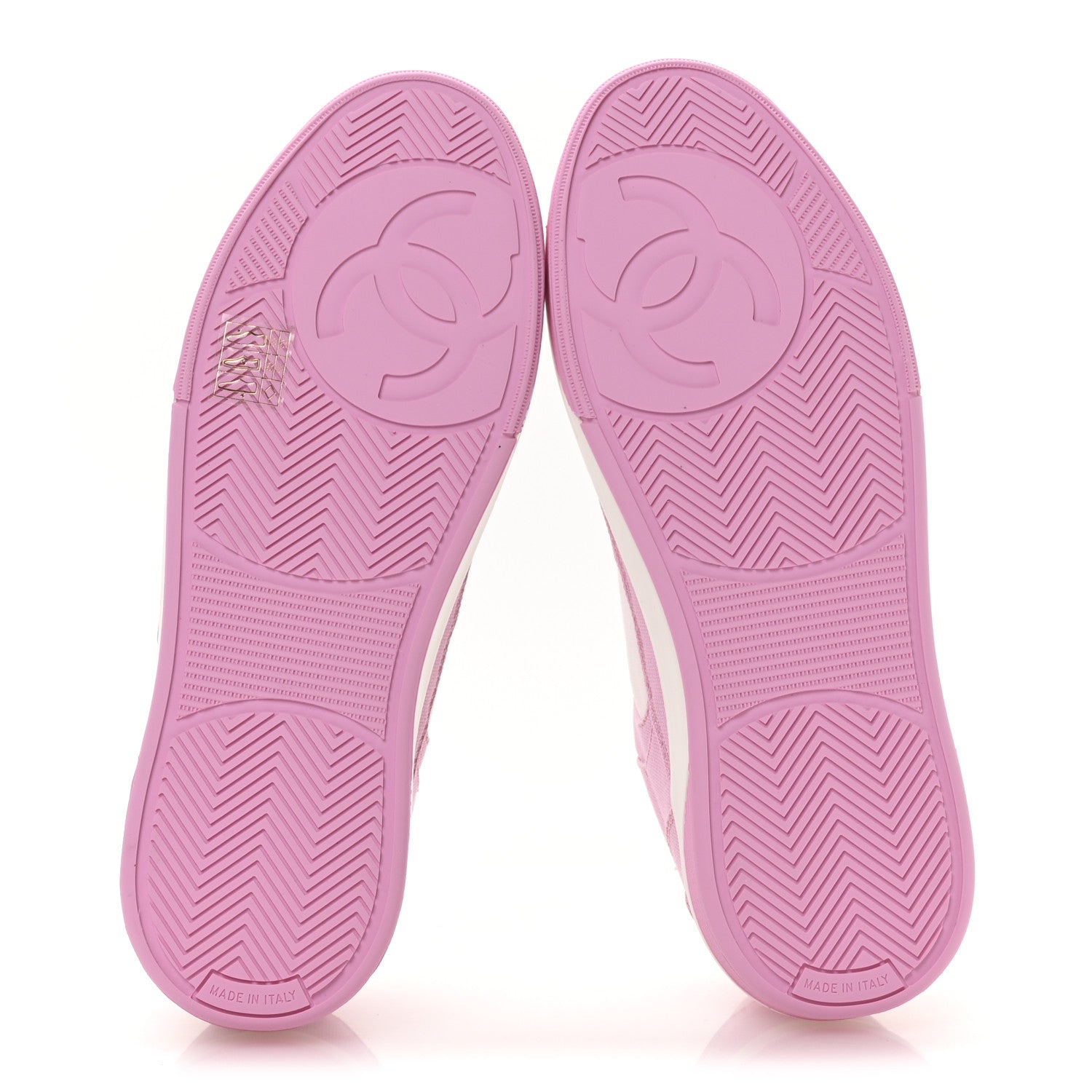 Chanel Cotton Sneakers 38 Pink White 6 of 9