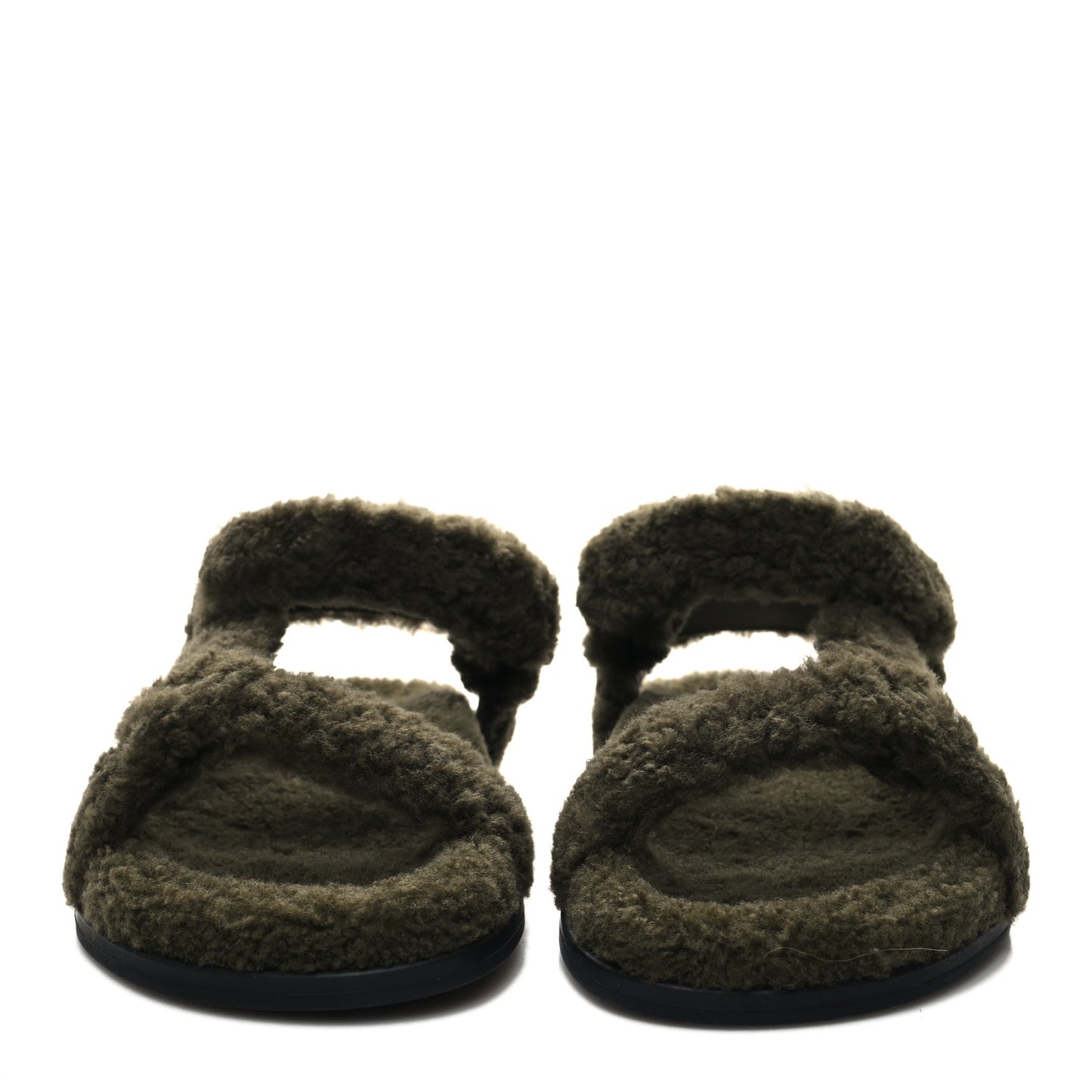 Shearling FF Fendi Feel Sandals 39 Illinois Military