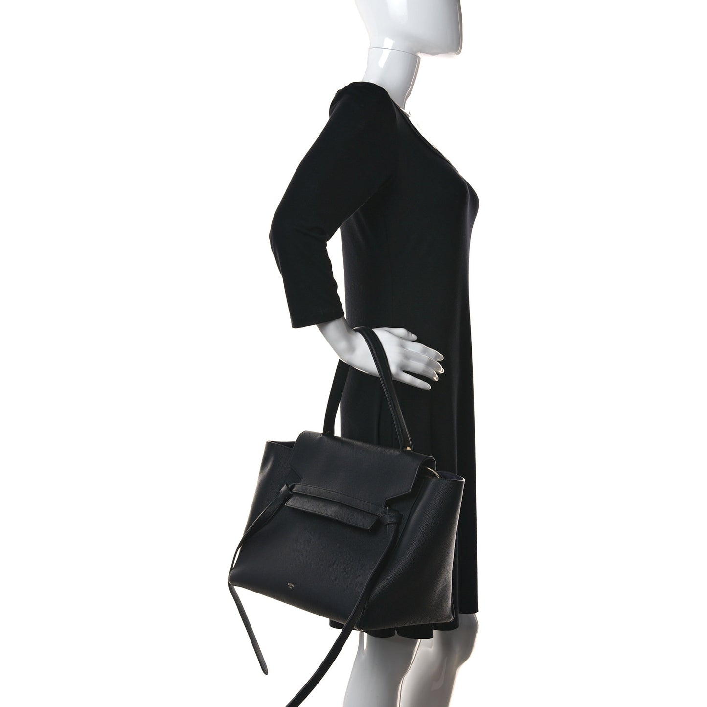 Grained Calfskin Small Belt Bag Black