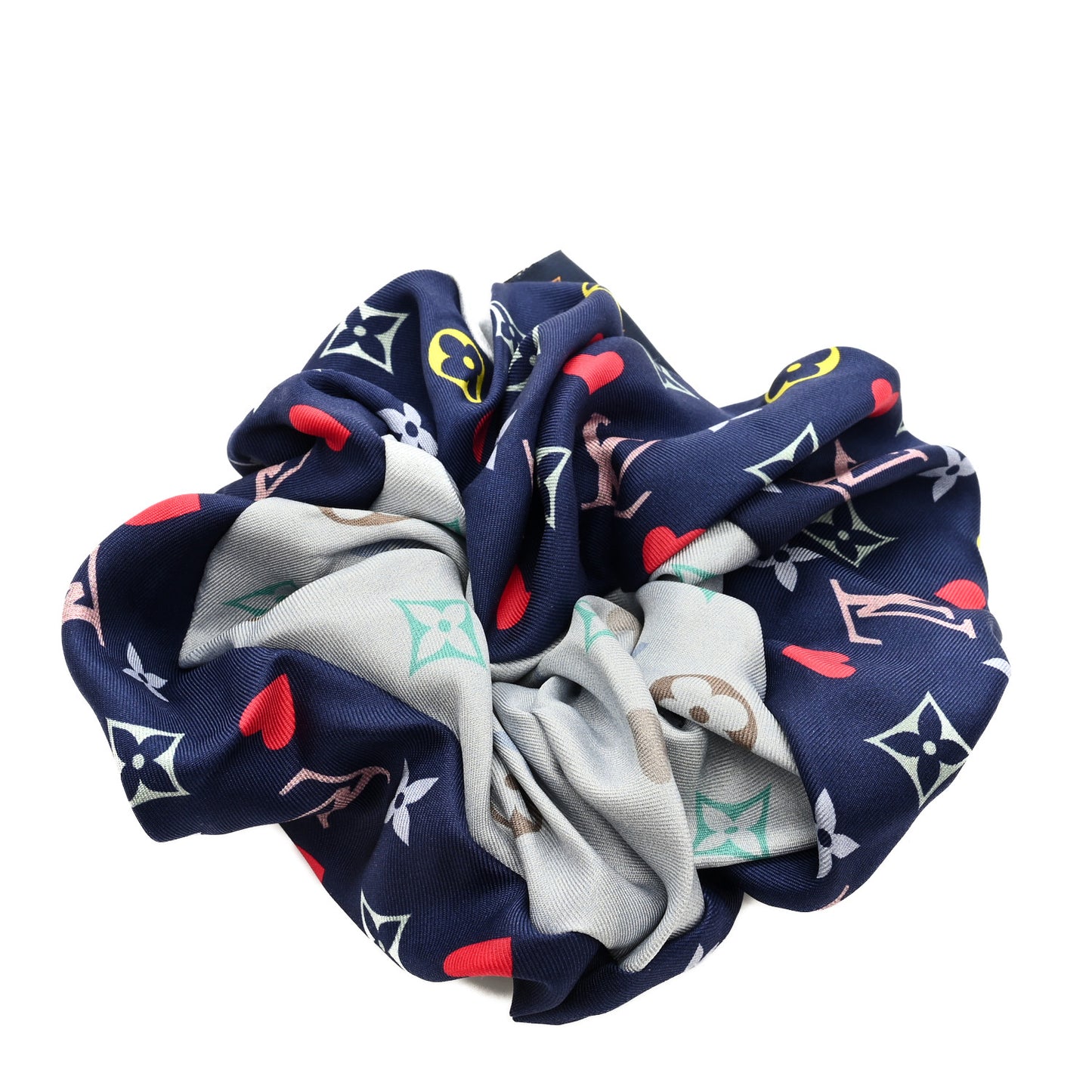 Silk Game On Chouchou Trop Chou Scrunchie Blue