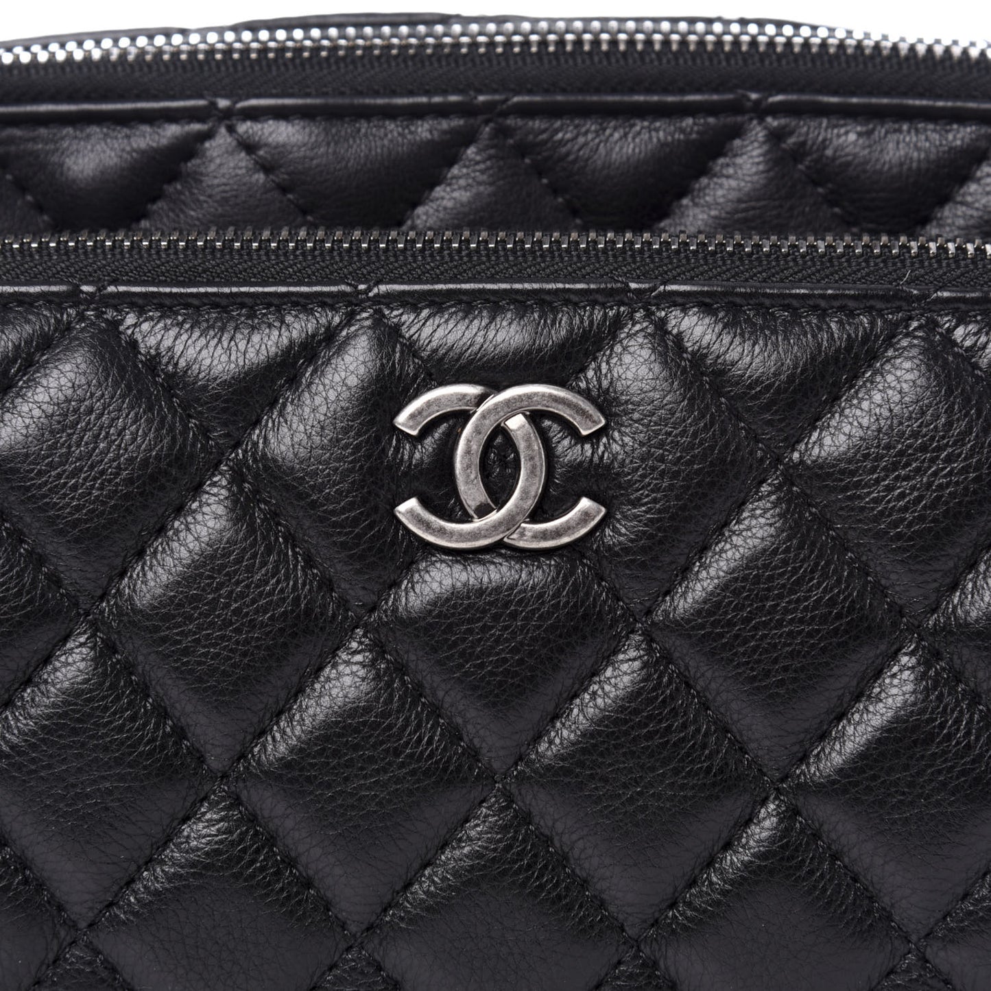 Calfskin Quilted Waist Bag Black