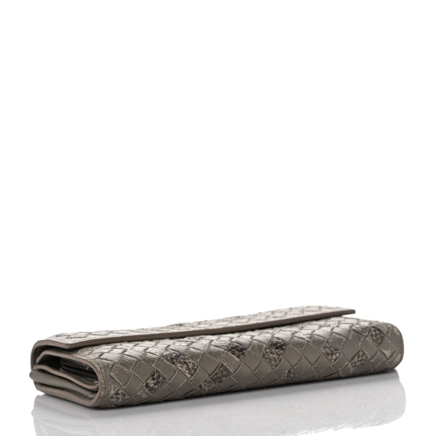Bottega Veneta Metallic Nappa Intrecciato Ayers Continental Wallet Petale 4 of 9