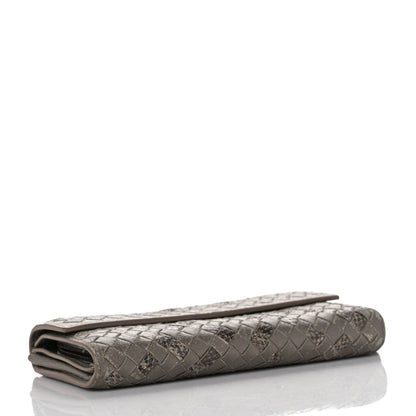 Bottega Veneta Metallic Nappa Intrecciato Ayers Continental Wallet Petale 4 of 9