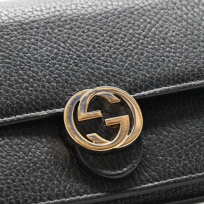 Gucci Dollar Calfskin Interlocking G Chain Wallet Black 11 of 15