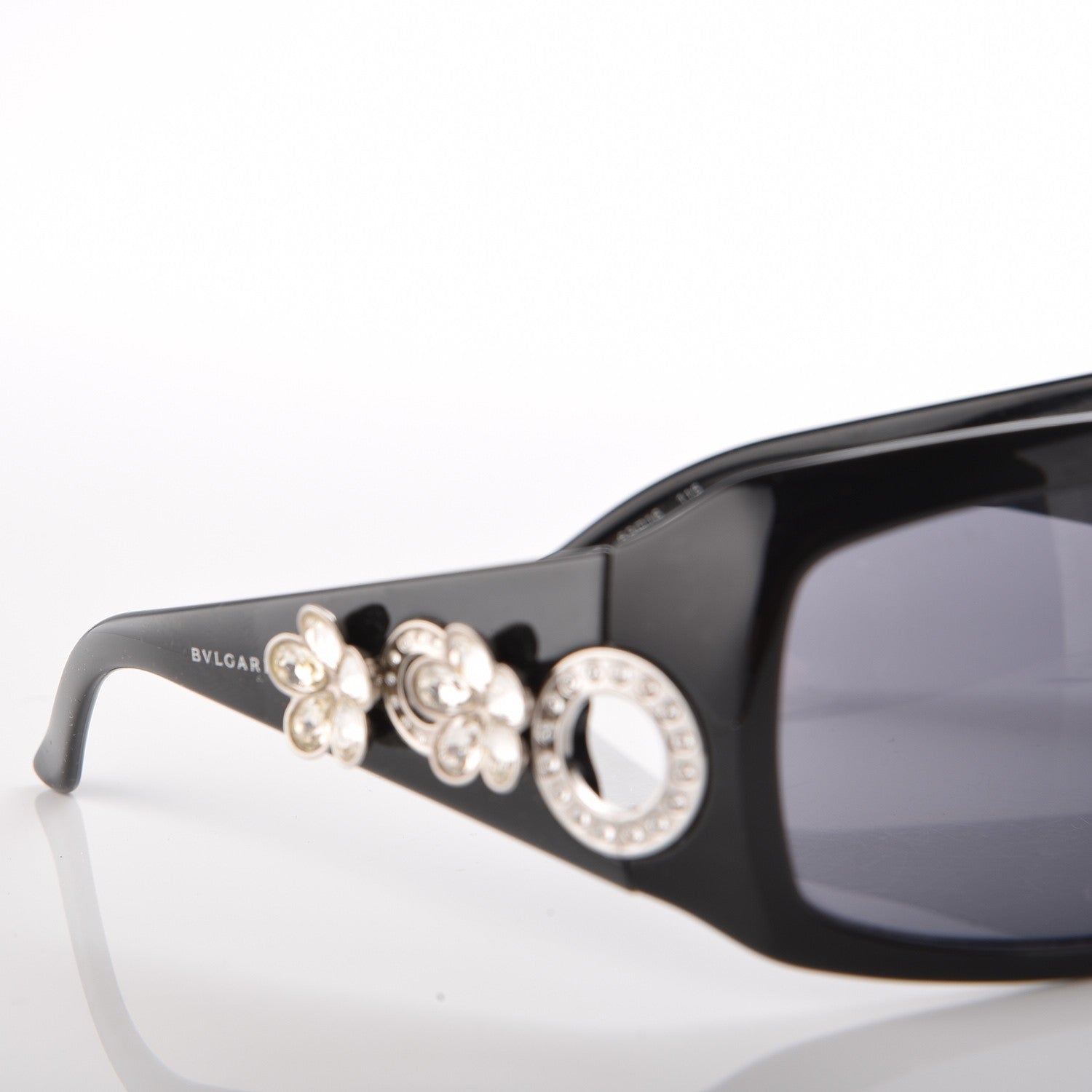 Bulgari Flower Crystal 857-B Sunglasses Black 7 of 8