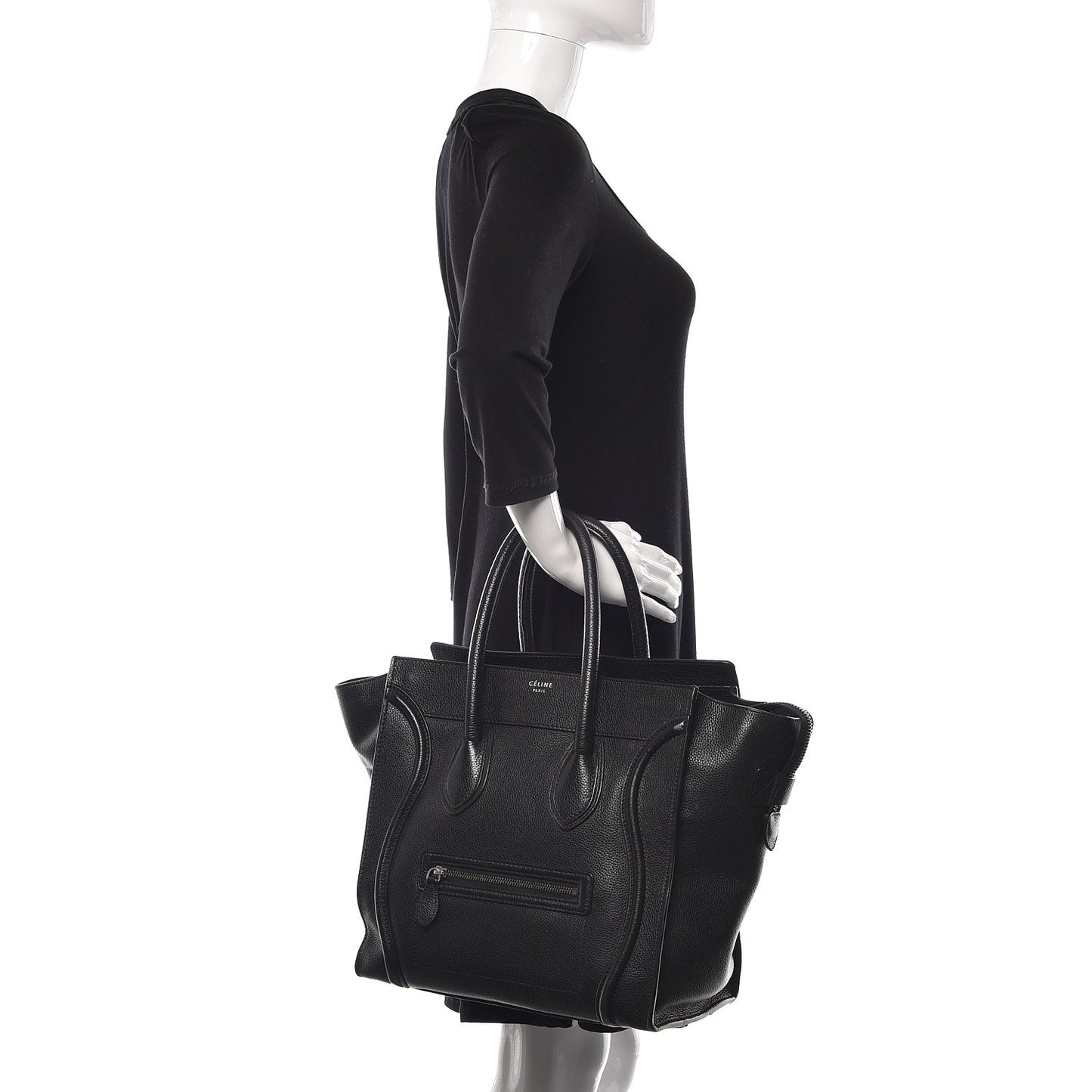 Drummed Calfskin Mini Luggage Black