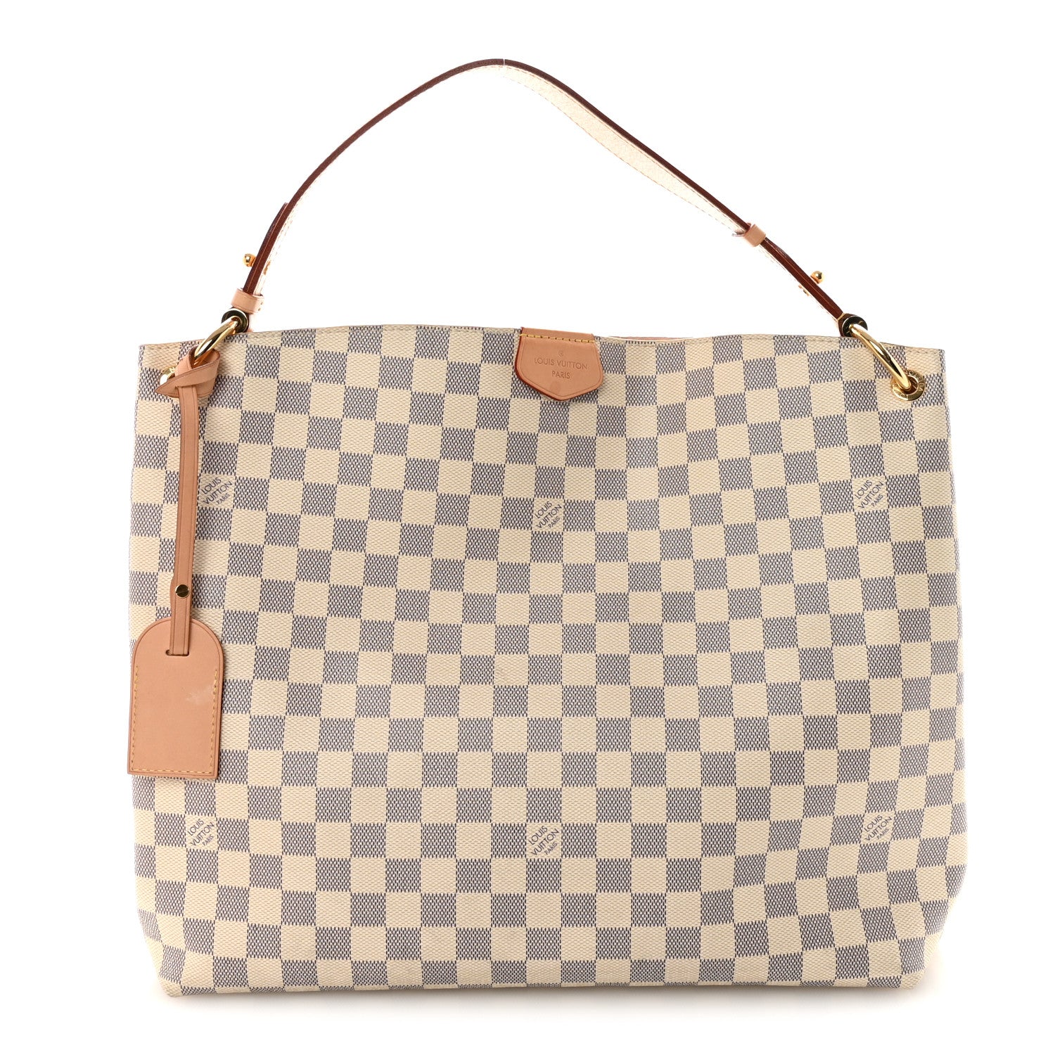 Louis Vuitton Damier Azur Graceful MM Rose Ballerine 1 of 9
