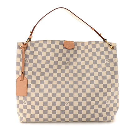 Louis Vuitton Damier Azur Graceful MM Rose Ballerine 1 of 9