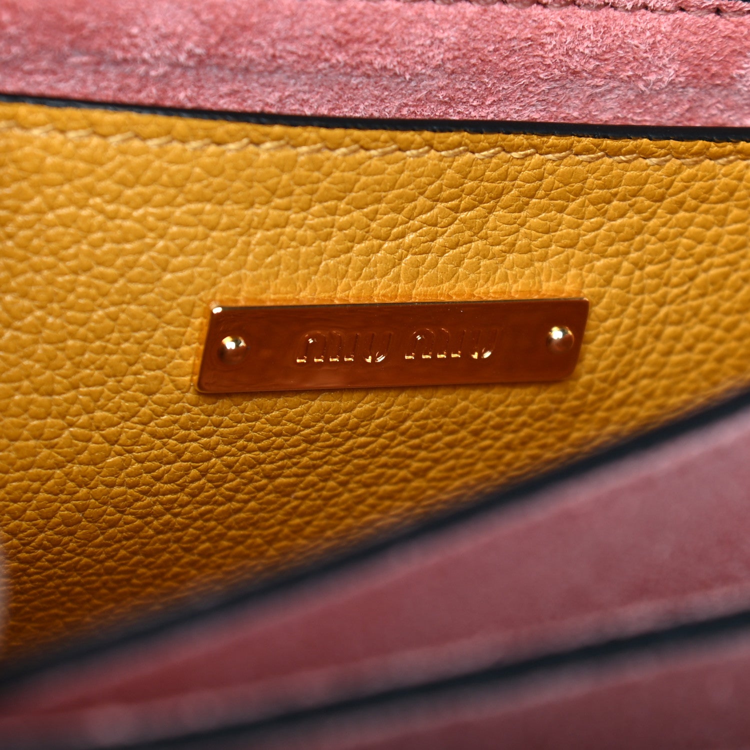 Miu Miu Goatskin Madras Top Handle Bag Rosa Soleil 7 of 7