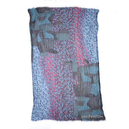 Louis Vuitton Cashmere Silk Leopard Blurry Stole 2 of 5