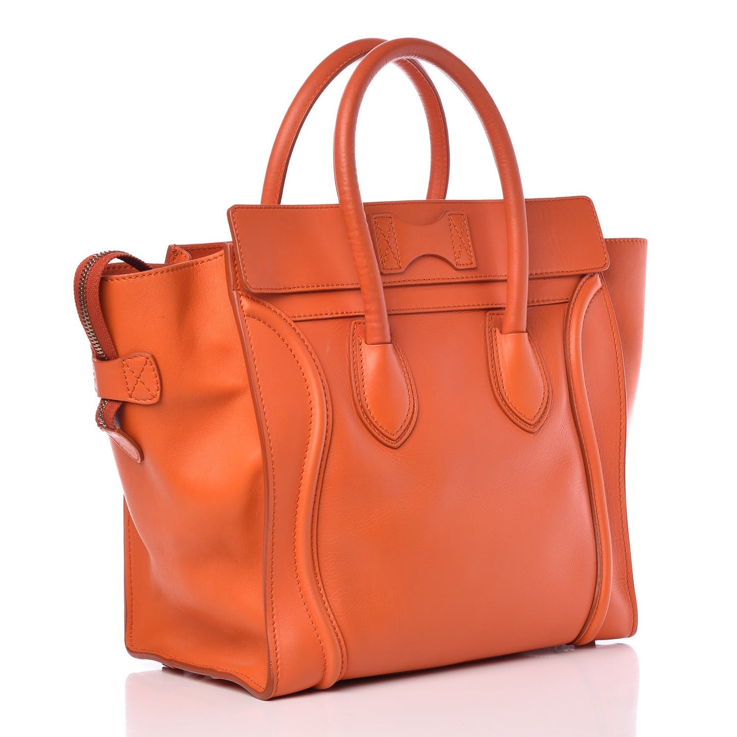 Smooth Calfskin Mini Luggage Bright Orange