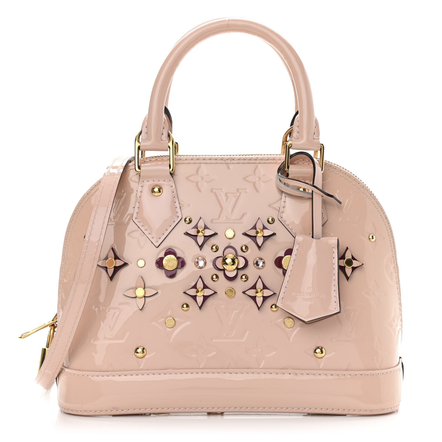 Louis Vuitton Vernis Flowers Alma BB Rose Ballerine 1 of 12