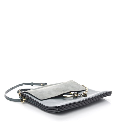 Chloe Suede Calfskin Medium Faye Shoulder Bag Cloudy Blue 4 of 9