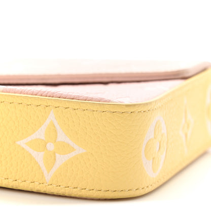 Louis Vuitton Empreinte Spring in the City Felicie Pochette Chain Wallet Pink Beige Yellow 10 of 11
