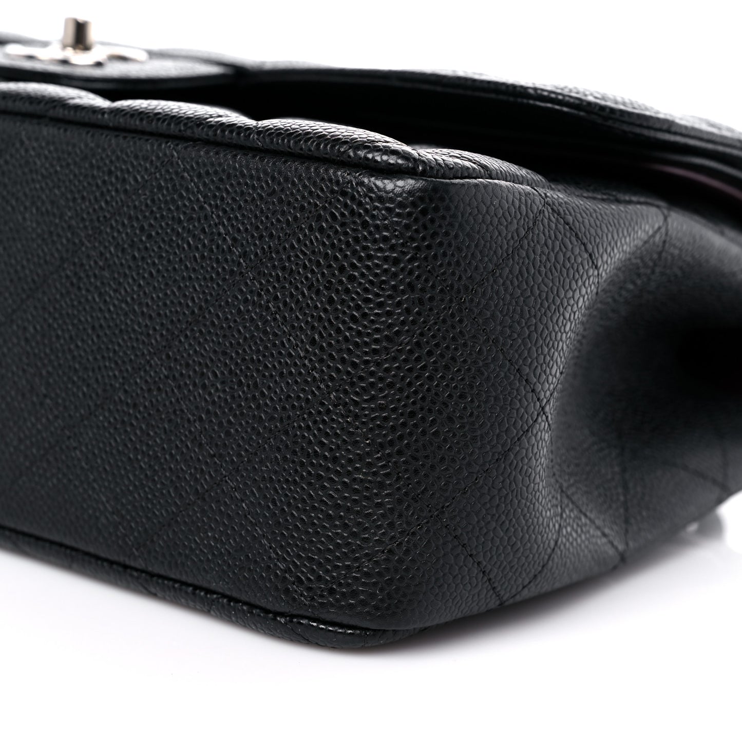 Caviar Quilted Jumbo Double Flap Black